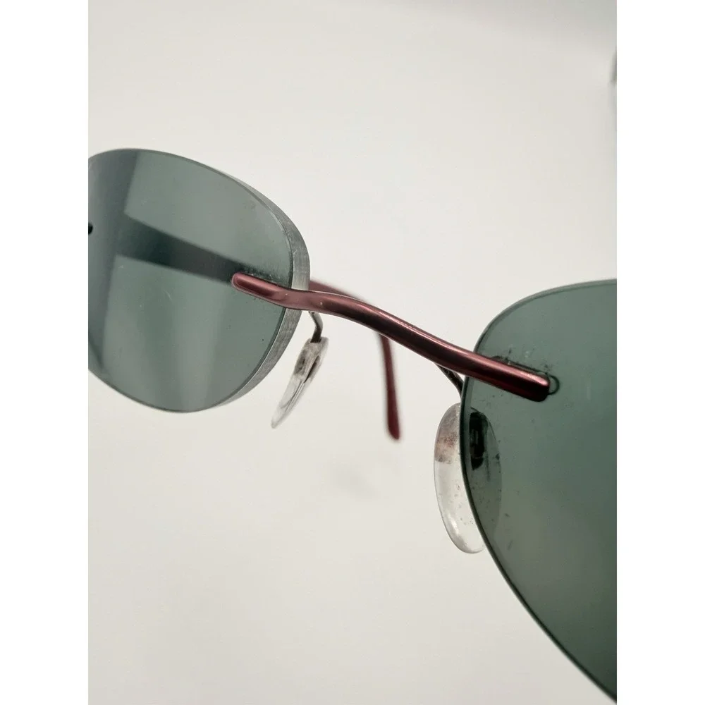 Silhouette 7608 40 6054 Titanium Red Rimless Eyeglasses Frames 17 135 Austria